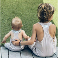Be Mi Los Angeles tan romper, stylish sleeveless playsuit with a relaxed fit, perfect for casual summer wear.