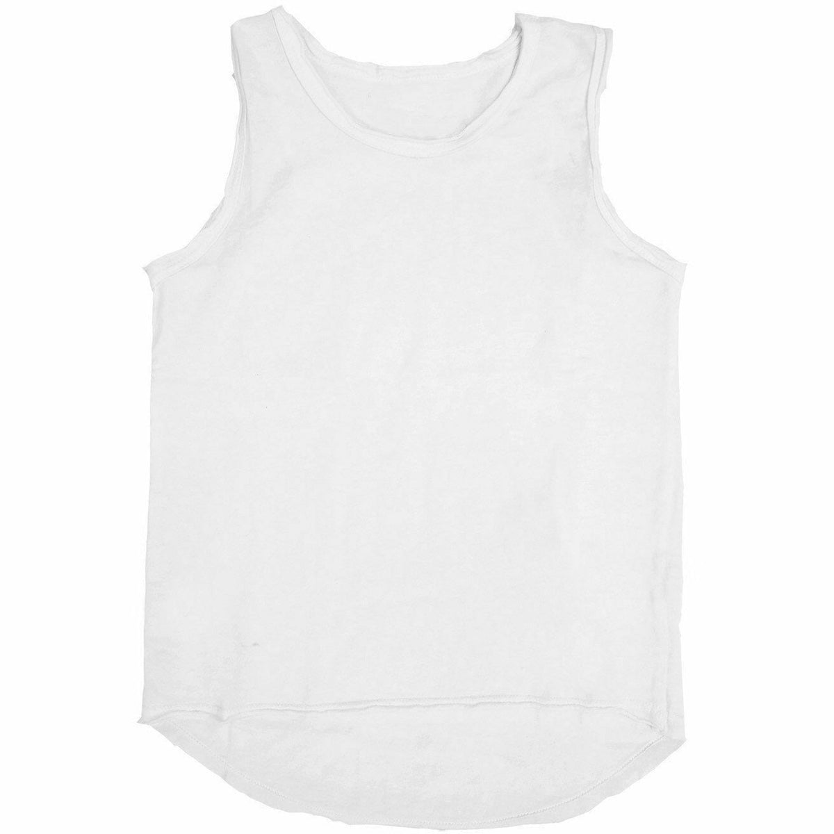 Be Mi Los Angeles Asher Tank in white, sleeveless casual tank top with a relaxed fit and simple design.