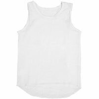 Be Mi Los Angeles Asher Tank in white, sleeveless casual tank top with a relaxed fit and simple design.