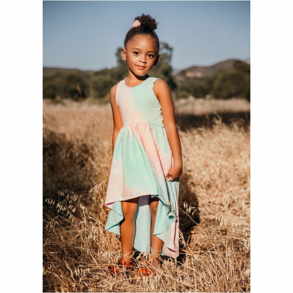 ORGANIC GISELLE DRESS COTTON CANDY TIE DYE - Be Mi Los Angeles