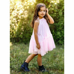 little girl wearing pink tutu dress soft