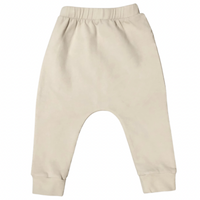 Organic Baby Malibu Pants by Be Mi Los Angeles in stone color, soft and comfortable baby pants with a relaxed fit.
