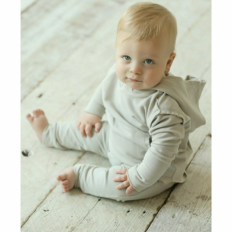 cute baby boy wearing organic hoodie  and pants