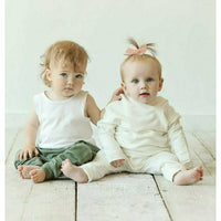 Organic Baby Benji Hoodie in cream color, a soft sweatshirt from Be Mi Los Angeles featuring a cozy, comfortable fit for infants.