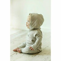 Organic Baby Benji Hoodie in black by Be Mi Los Angeles, soft and cozy hooded sweatshirt for infants.