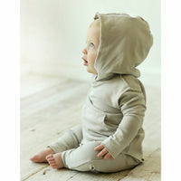 Organic Baby Benji Hoodie Cream from Be Mi Los Angeles, cozy cream sweatshirt for infants with soft, organic fabric.