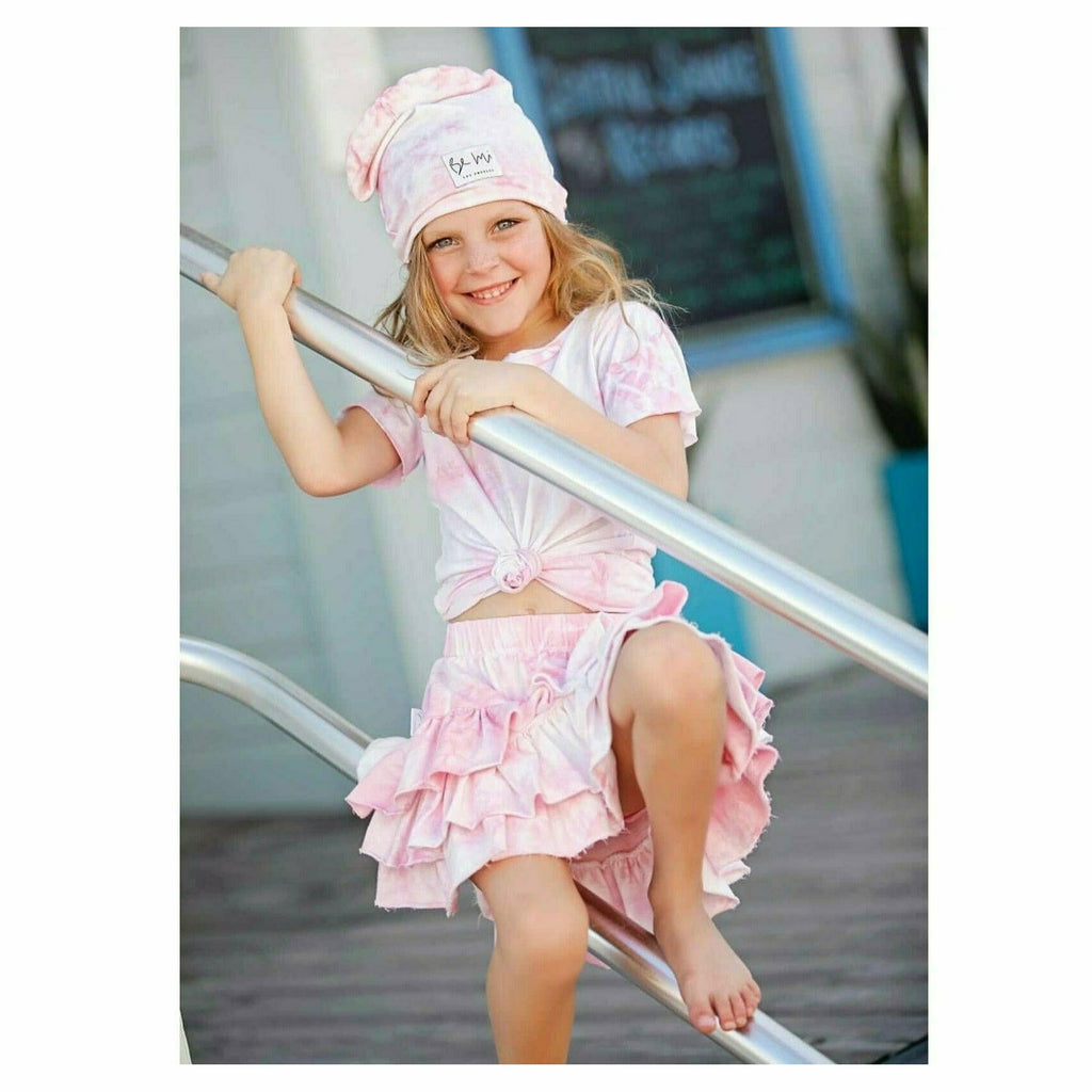 Organic Gigi Skirt Marble Tie Dye Pink/White - Be Mi Los Angeles