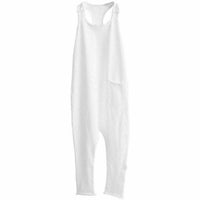 Be Mi Los Angeles white romper displayed on a hanger, featuring a casual, stylish one-piece outfit for women.