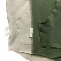 Organic Baby Benji Hoodie by Be Mi Los Angeles in stone color, soft cotton hoodie for infants with cozy, comfortable fit.