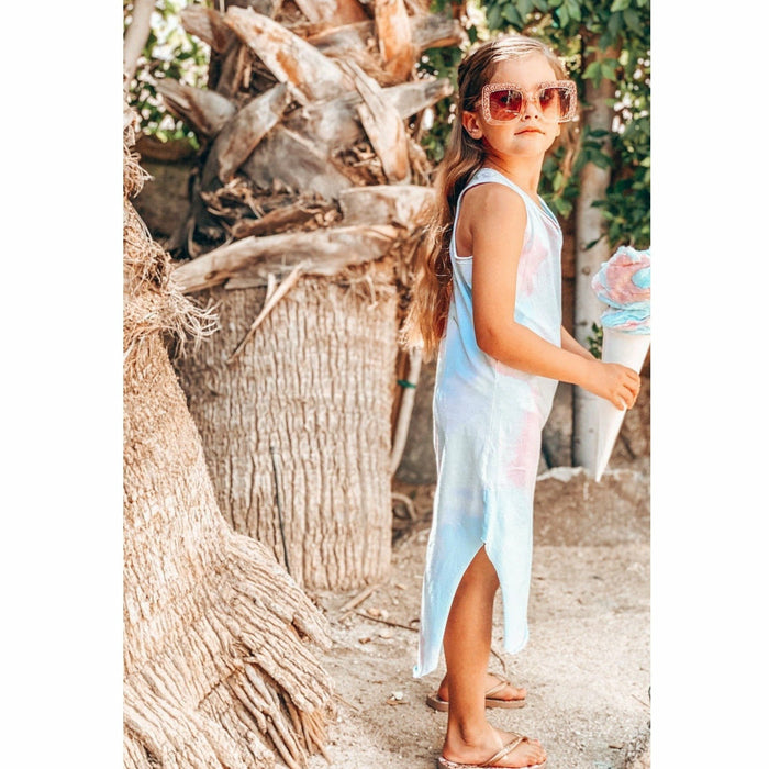 Be Mi Los Angeles Lexi Tank Dress in Cotton Candy, featuring a casual sleeveless design with a relaxed fit and vibrant color.